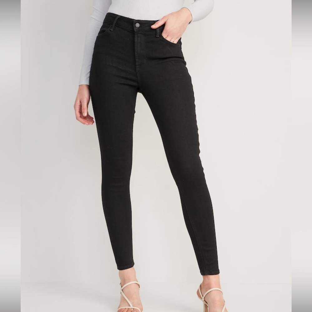 Old Navy High Waisted Super Skinny Black Jeans